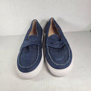 Emerald Label Women Denim Slip-On Loafers Size 40 US 7/7.5